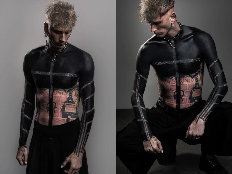 Machine Gun Kelly unveils a startling new tattoo, and fans claim the rapper is trying to “turn black.”